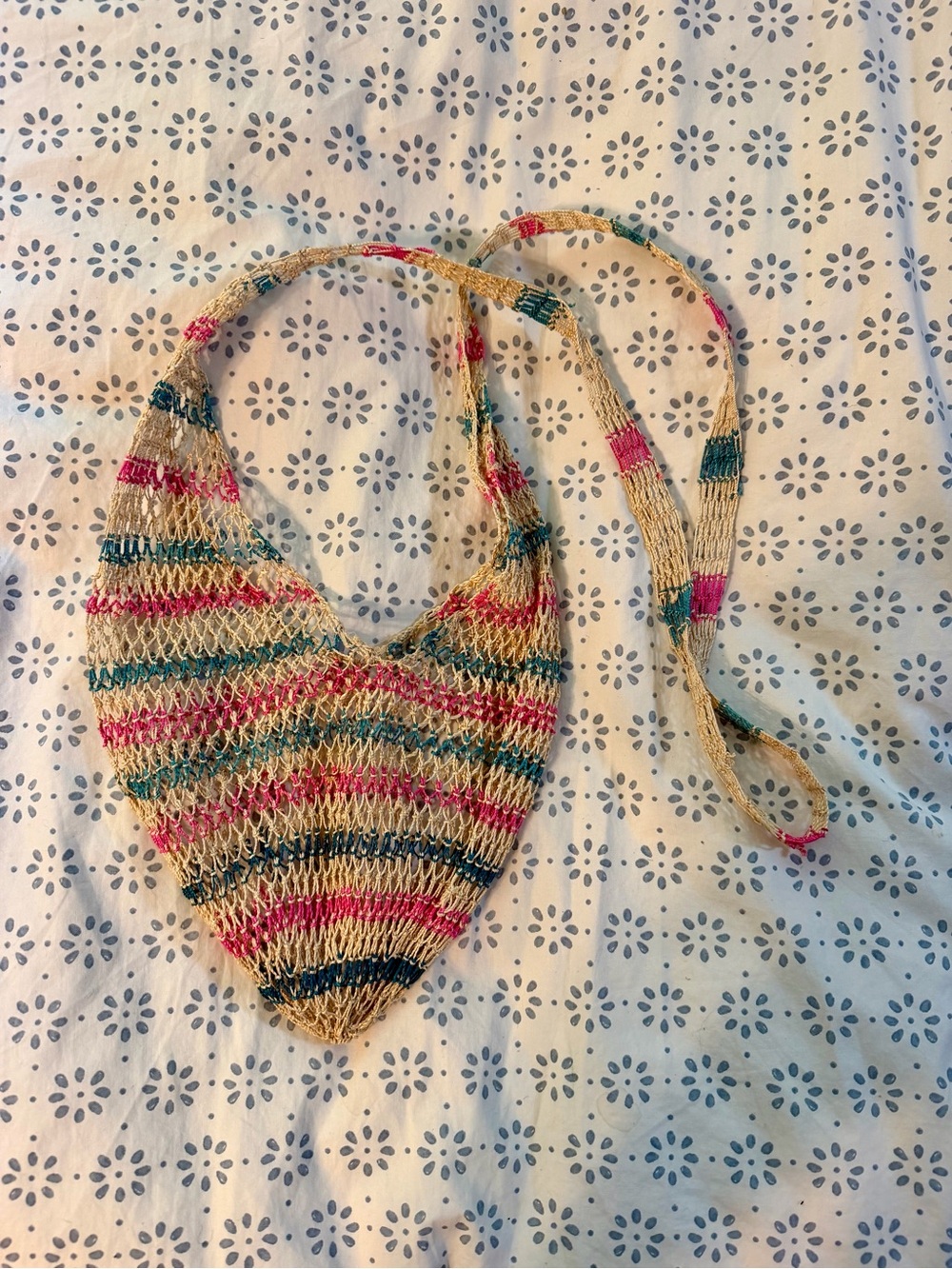 Handwoven Multi-Color Crochet Shoulder Bag